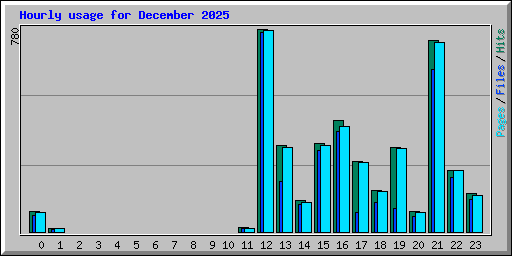 Hourly usage for December 2025